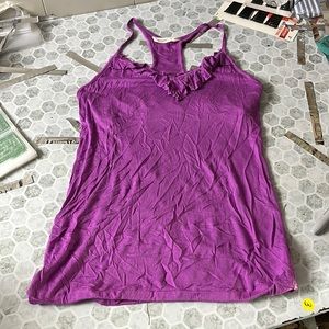 Old Navy XS Purple Ruffle Racerback Tank Top